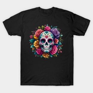 Sugar Skull Art - Floral Mystery T-Shirt